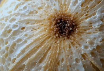 Aufkleber - Close Up Banana Peel Surface, A Fruit Texture. The Image Reveals The Tiny Pores. Natural Patterns Can Be Seen On A Yellow Peel. Microscopic Detail Is Visible.