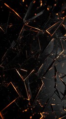 Poster - Abstract fractured geometry with orange highlights.