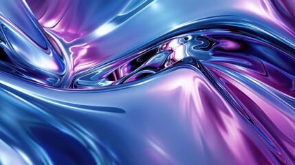 Poster - Colorful abstract waves and particles with gradient of pink and blue hues. Background art of 3D rendering artwork with blue and pink wavy pattern. Digital art for dynamic and futuristic design. AIG51.