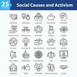 © Syafii5758 - Social Causes and Activism is a collection of icons in sheet format illustrating global social issues, human rights movements, and sustainability campaigns supporting positive societal change.
