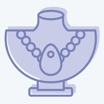 Icon Neklace. related to Hawaii symbol. two tone style. design editable