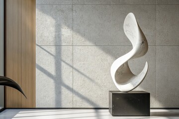 Poster - Modern minimalist sculpture in a contemporary interior.
