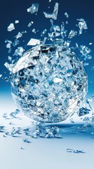 Poster - Shattered sphere, a visual representation of destruction.