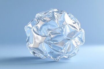 Poster - Crisp, translucent orb with crinkled, glassy surface.