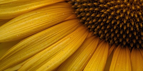 Aufkleber - Golden Sunflower Petal Surface Magnified View Shows Delicate Veins. Fine Texture Reveals The Intricate Beauty. Natural Pattern Close-up Image Offers Detailed Examination. Perfect For Floral And Nature