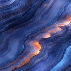 Poster - Intricate, flowing patterns of vibrant blue and orange marble.