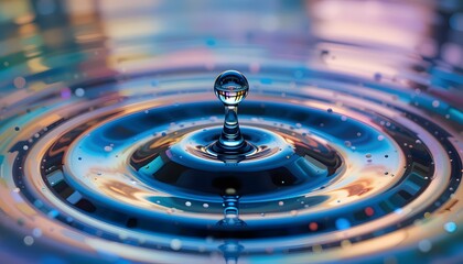 Aufkleber - Oil Drop On Water Creates A Stunning, Unique Abstract Art. Reflection Of Light On Surface, Forms Wonderful Colorful Patterns. Macro Photography Captures Iridescent Hues In Fluid.