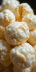 Aufkleber - Up Close With A Popcorn Kernel. Grain Details Are Visible In Sharp Focus. The Rough Texture And Golden Hues Highlight Its Natural Beauty. A Delightful Macro Shot