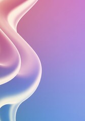 Poster - Abstract Pastel Waves: Fluid Forms in Pink and Blue Gradient Background