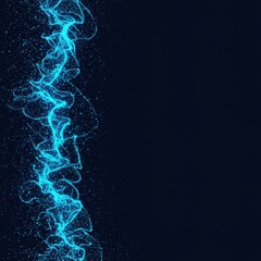 Poster - Abstract Blue Energy Swirl: Glowing Particle Stream on Dark Background