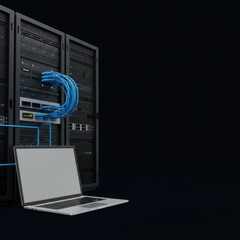 Poster - High-Performance Data Center Servers and Connected Laptop: Network Infrastructure and Modern Technology