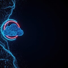 Poster - Abstract Cloud Computing Network Data Storage Digital Technology Innovation Concept