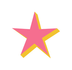 Wall Mural - bold star shape icon. modern symbol and element with flat style. abstract shape with shadow, graphic