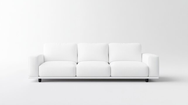 Modern white couch in minimalist setting