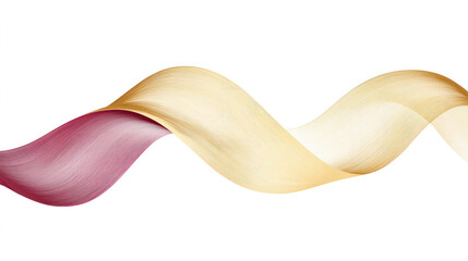 Poster - A long, curvy line of gold and pink colors. The colors are very bright and the line is very long