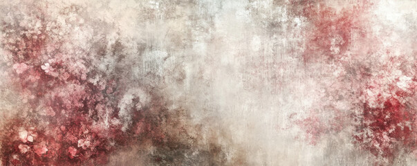 Poster - A blurry, abstract painting with red and white colors. The painting has a sense of chaos and disorder, with the red and white colors blending together in a hazy, smudged effect