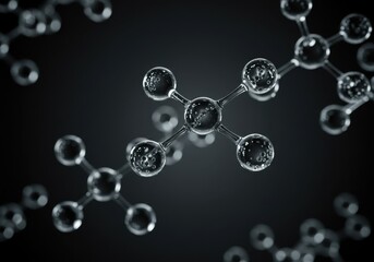 Molecular structure on a dark background