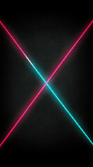 Poster - A black and pink and blue x is displayed on a dark background. The x is made up of two lines of different colors