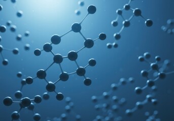 Molecular structure on a blue background