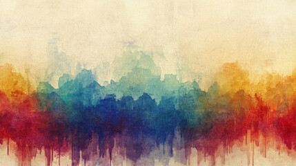 Poster - A colorful painting of a forest with trees of different colors. The painting has a vibrant and lively mood, with the colors blending together to create a sense of movement and energy