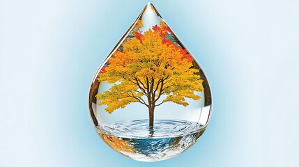 Wall Mural - Abstract teardrop shape design