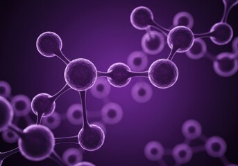 Molecular structure purple background