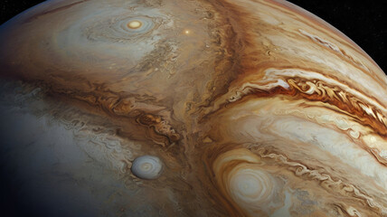 Wall Mural - Swirling Cloud Formations on the Gas Giant Jupiter
