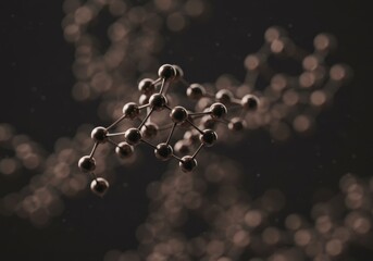 Molecular structure with interconnected spheres