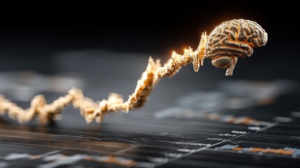 Poster - Advanced brain-computer interface investing dashboard icon concept representing cutting-edge financial technology solutions