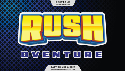 Poster - rush adventure editable text effect with modern style