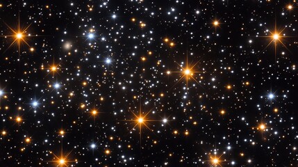 Wall Mural - stunning celestial night sky with bright golden and white stars art dark space black light image