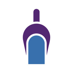 Poster - Abstract representation of an object utilizing blue, white, and purple hues