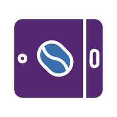 Poster - Simplified coffee bean icon within a minimalist digital interface design