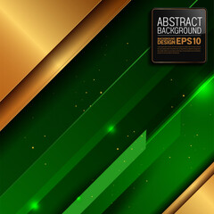 Wall Mural - Luxury green abstract background with golden diagonal lines, square 1080x1080 format, Islamic and Diwali festival invitation banner, elegant wallpaper design, vector art, not AI generated