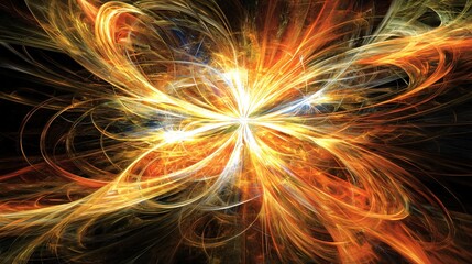 Poster - Captivating fire flower emanating warmth with hazy abstract artistry creating a unique and enigmatic visual experience