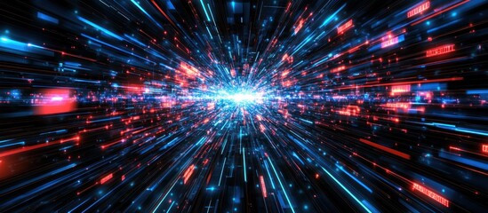 Poster - exploring the digital realm: a dynamic and vibrant abstract comp