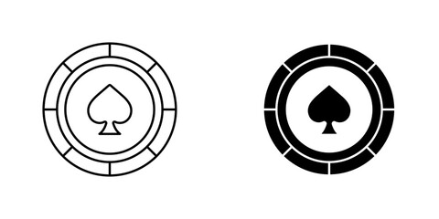 Aufkleber - Poker chip icon symbol collection on white background.