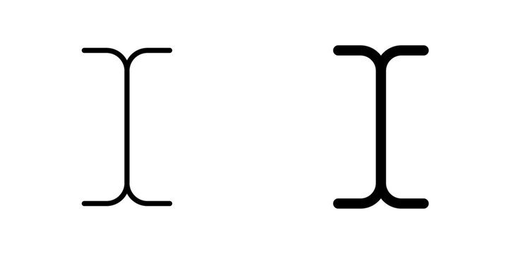Cursor text icon symbol collection on white background.