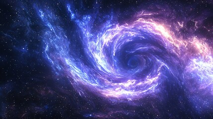 Poster - A spiral galaxy spinning elegantly in the vastness of space with beautiful twilight glow and motion blur creating an ethereal atmosphere