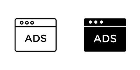 Aufkleber - Ad icon symbol collection on white background.