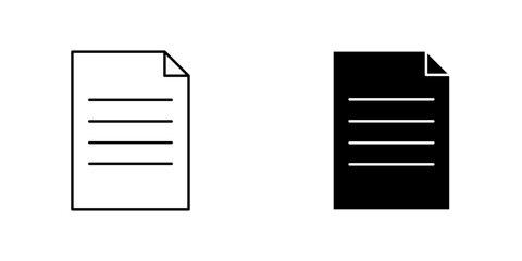 Fototapete - Document icon symbol collection on white background.