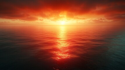 Poster - A serene sunset over the horizon with striking colors blending into the sky capturing the essence of celestial energy fields