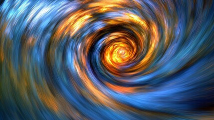 Poster - Dramatic spiral vortex depicting celestial energy fields with emphasized golden rings creating a sense of motion and cosmic energy
