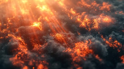 Aufkleber - Fiery display in the sky representing celestial energy fields with evolving light spectrums creating a dramatic and beautiful natural scene