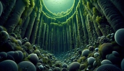 Wall Mural - algae filled carbon walls