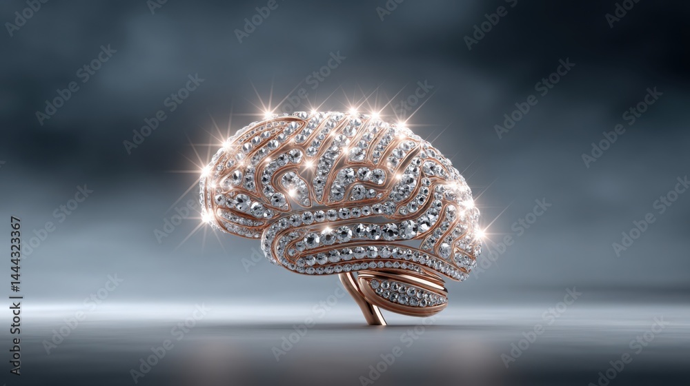 Spectacular digital artwork of a human brain made entirely of ...