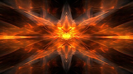 Poster - intriguing fire star illuminated in the cosmic expanse featuring glowing reflections against a dark 
