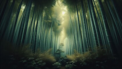 Wall Mural - bamboo forest whisper a dense bamboo forest where the wind whist