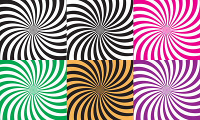 Poster - Ice-cream swirl background. Spiral candy pattern .sunburst twirl. Fun birthday banner. Vector for websites, mobile interfaces, presentations, banner, visual branding etc. Vector illustration. EPS 10