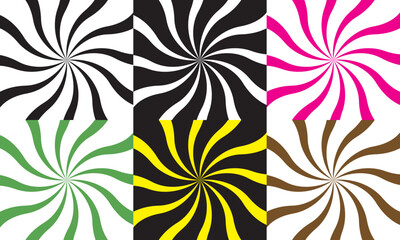 Poster - Ice-cream swirl background. Spiral candy pattern .sunburst twirl. Fun birthday banner. Vector for websites, mobile interfaces, presentations, banner, visual branding etc. Vector illustration. EPS 10